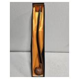 Beautiful Vintage Wood Carved Long Pipe