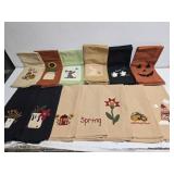 Lot of 18 Nice Linen Embroidered Holiday Napkins