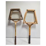 Lot of 2 Wooden Vintage Tennis Rackets