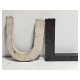 Lot of 2 Decorative Metal Letters U & L