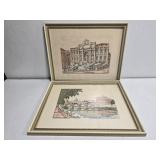 Pair of framed prints