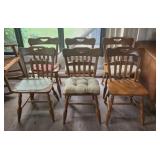 Lot of 6 Solid Maple Dining Chairs