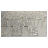 Pair of crystal candle holders