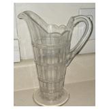 Heavy Victorian Style Clear Glass Pitcher
