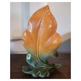 Vintage orange and green pottery vase