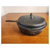 Vintage cast iron chicken pan with lid