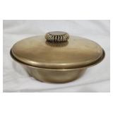 Vintage Brass and glass casserole dish