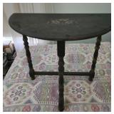 Wood half moon table