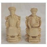 2 decorative oriental style statues