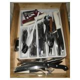 Kitchen Drawer of Misc Eating Utensils Flatware