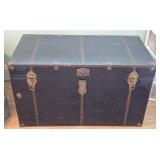 Vintage Large Trunk & Antique Linens Inside
