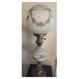 Metal and glass vintage globe lamp