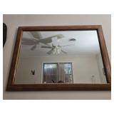 Oak wood framed mirror
