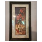 Decorative framed artwork of flowers