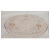 Pink depression glass cake plate