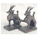 Pair of Toyo metal dragon decorative statues
