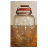 Large vintage glass jar with lid