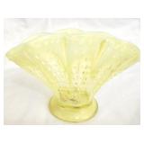 Yellow glass hobnail vase