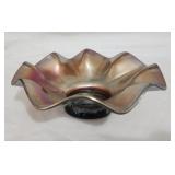 Beautiful carnival glass ruffled edge dish