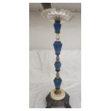 Intricate blue standing ash tray