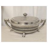 Heavy Silverplated Glass Insert Chaffing Dish