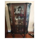 Large wooden and glass display cabinet SEE DESC