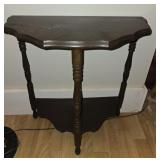 Wood half moon table