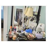 Large Lot Kerosene Lamp Mirror Ceramics Irons Etc