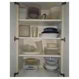 Large Kitchen Cabinet Lot of Pyrex Glass & More