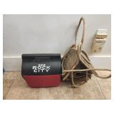 Rock city cooler and hand made bird house
