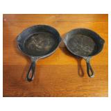 2 cast iron skillets