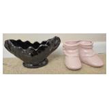 Lot of 2 ceramic planters