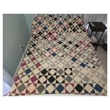 76" by 64" antique quilt