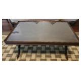 Wooden and glass top coffee table