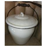 Vintage white enamelware bucket