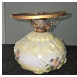 Hand painted porcelain oil lamp no shade
