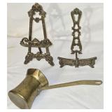 Estate Lot of Misc Brass Stands & Ladle