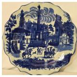Large Heavy Decorative Blue & White Plate