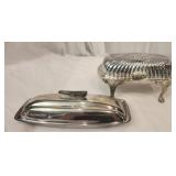 2 silver plated butter dishes SEE DESCRIPTION
