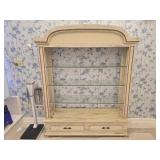 Wood glass shelves cabinet