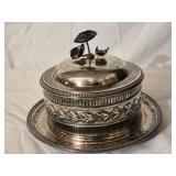 Silverplated Piece with Glass Insert 9433