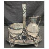 Vintage electroplated cream and sugar set