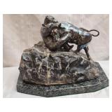 Israeli Sculptor Yaacov Heller Bull & Bear Statue