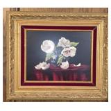Gold Gilded Framed M V Fuller Painting on Board