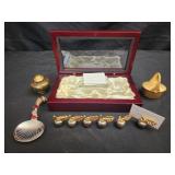 Estate lot of pewter card holder and more