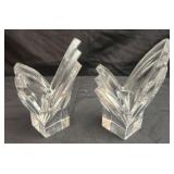 Pair of crystal candle holders