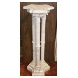 Antique Italian White Marble Pedestal 3 Column