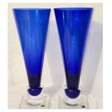 Pair of Czech Republic Blue & Clear Glasses