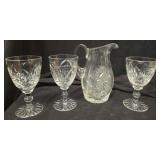 Vintage Etched Crystal Pitcher and Glasses