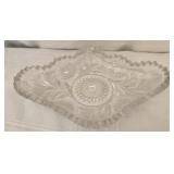 Early American Pressed Glass Crystal sun dish